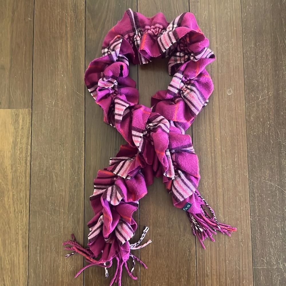 Women’s Cashmink Plaid Ruffled Scarf by FRAAS